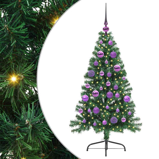 Artificial Pre-lit Christmas Tree Green 120 cm PVC Artificial Pre-lit Christmas Tree Green 120 cm PVC