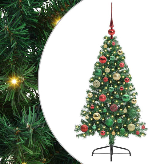 Artificial Pre-lit Christmas Tree Green 120 cm PVC Artificial Pre-lit Christmas Tree Green 120 cm PVC