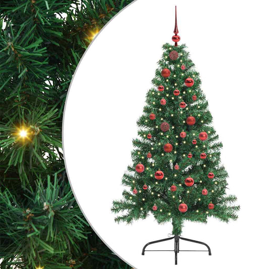 Artificial Pre-lit Christmas Tree Green 150 cm PVC Artificial Pre-lit Christmas Tree Green 150 cm PVC