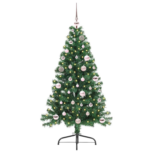 Artificial Pre-lit Christmas Tree Green 150 cm PVC Artificial Pre-lit Christmas Tree Green 150 cm PVC