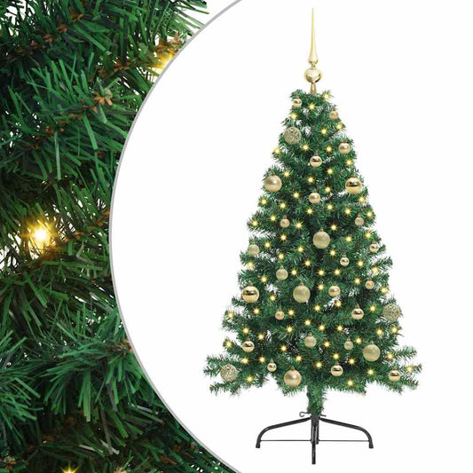 Artificial Pre-lit Christmas Tree Green 150 cm PVC Artificial Pre-lit Christmas Tree Green 150 cm PVC