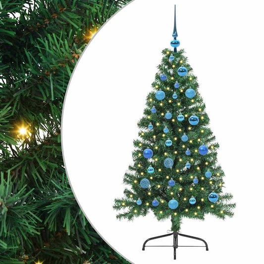 Artificial Pre-lit Christmas Tree Green 150 cm PVC Artificial Pre-lit Christmas Tree Green 150 cm PVC