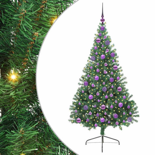 Artificial Pre-lit Christmas Tree Green 180 cm PVC Artificial Pre-lit Christmas Tree Green 180 cm PVC