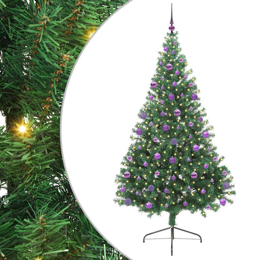 Artificial Pre-lit Christmas Tree Green 210 cm PVC Artificial Pre-lit Christmas Tree Green 210 cm PVC