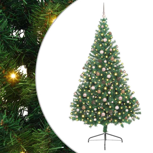 Artificial Pre-lit Christmas Tree Green 240 cm PVC Artificial Pre-lit Christmas Tree Green 240 cm PVC