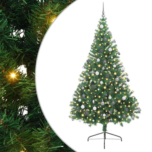Artificial Pre-lit Christmas Tree Green 240 cm PVC Artificial Pre-lit Christmas Tree Green 240 cm PVC