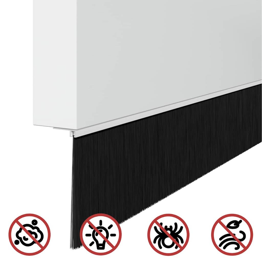 Screw-on Door Brush Seals 2 pcs White 100 cm Aluminium Alloy