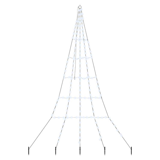 LED Christmas Tree with Ground Spikes Cool White 306 cm Metal LED Christmas Tree with Ground Spikes Cool White 306 cm Metal