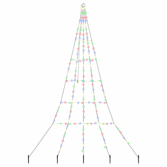 LED Christmas Tree with Ground Spikes Multicolour 306 cm Metal LED Christmas Tree with Ground Spikes Multicolour 306 cm Metal