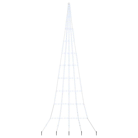 LED Christmas Tree with Ground Spikes Cool White 511 cm Metal LED Christmas Tree with Ground Spikes Cool White 511 cm Metal