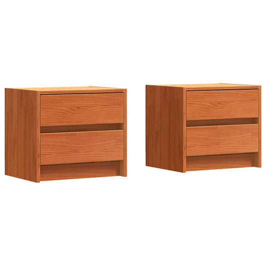 Bedside Tables 2 pcs Wax Brown 40 x 30.5 x 35.5 cm Pine Wood Bedside Tables 2 pcs Wax Brown 40 x 30.5 x 35.5 cm Pine Wood