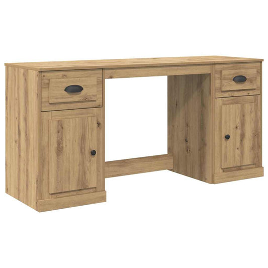 Desk with Cabinet Artisan Oak Engineered Wood Desk with Cabinet Artisan Oak Engineered Wood