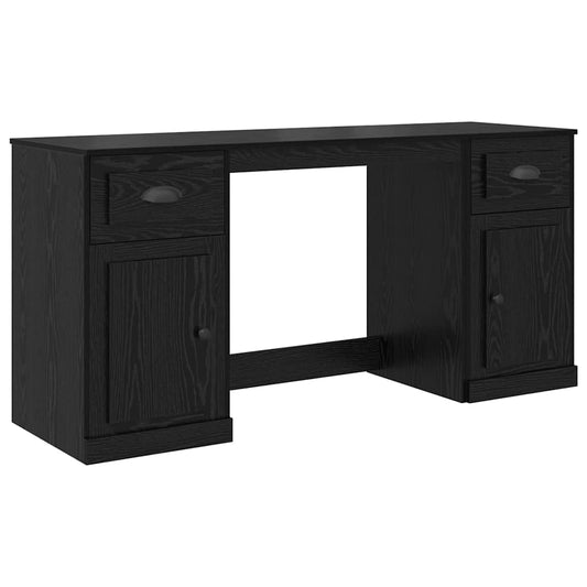 Desk with Cabinet Black Oak Engineered Wood 154.5 x 50 x 75 cm Desk with Cabinet Black Oak Engineered Wood 154.5 x 50 x 75 cm