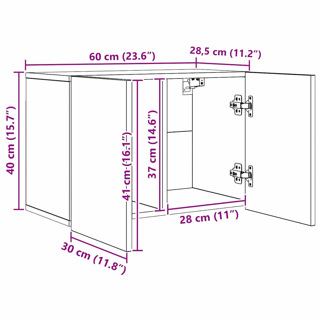 TV Wall Unit Wall-mounted 5 pcs Black Oak Engineered Wood