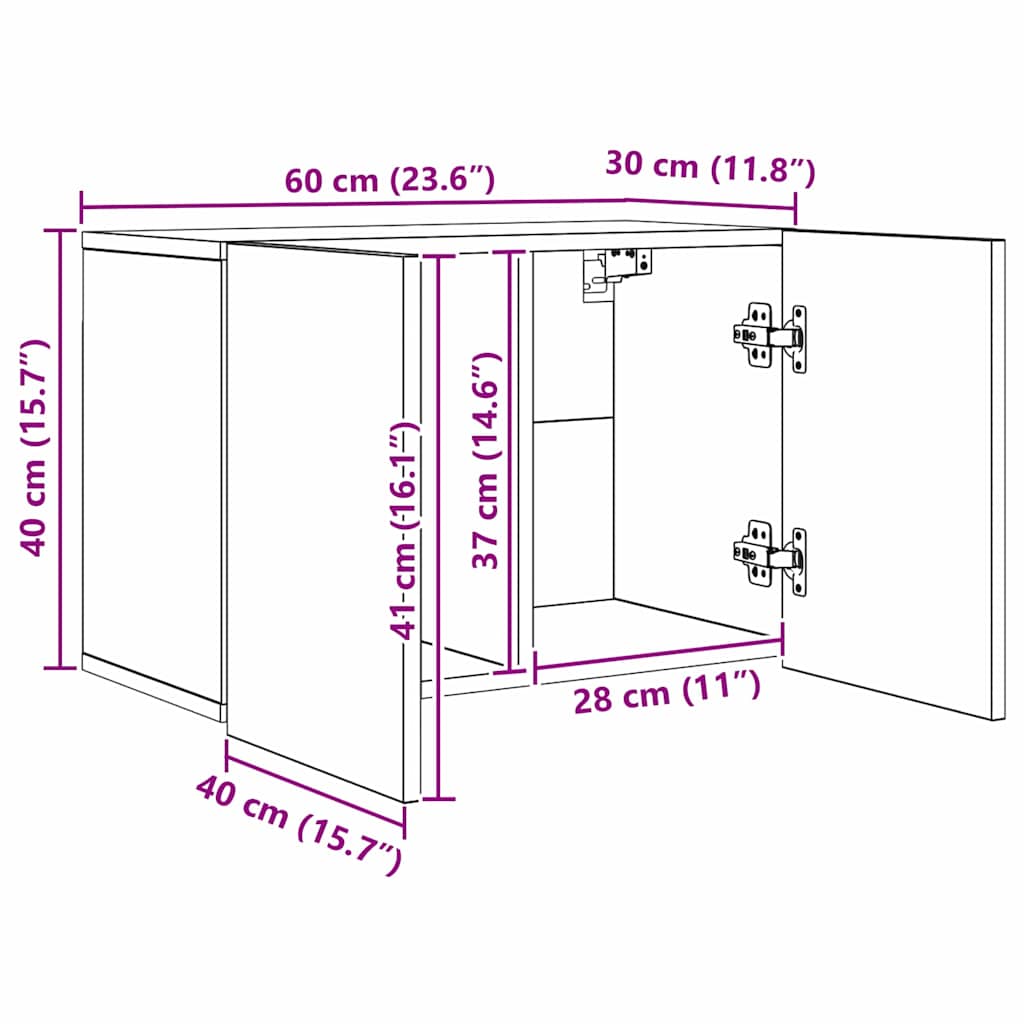 TV Wall Unit Wall-mounted 5 pcs Black oak Engineered Wood
