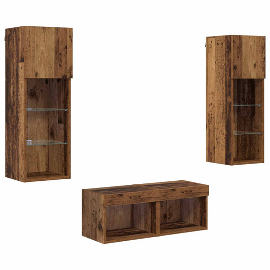 TV Wall Cabinets Wall-mounted 4 pcs Artisan Oak Engineered Wood TV Wall Cabinets Wall-mounted 4 pcs Artisan Oak Engineered Wood