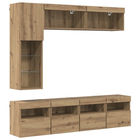 TV Cabinet 7 pcs Artisan Oak Engineered Wood TV Cabinet 7 pcs Artisan Oak Engineered Wood