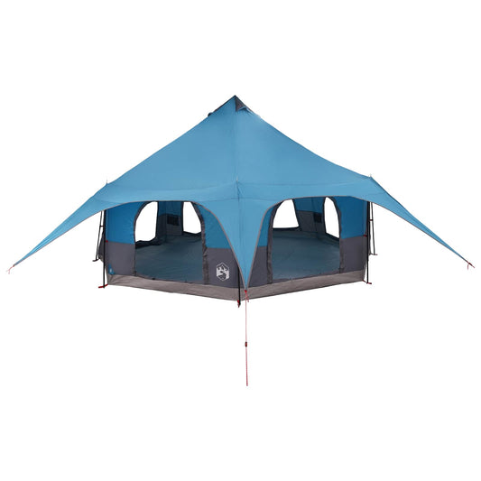Family Tent Blue 10-Person 185T Polyester with PU Coating Family Tent Blue 10-Person 185T Polyester with PU Coating