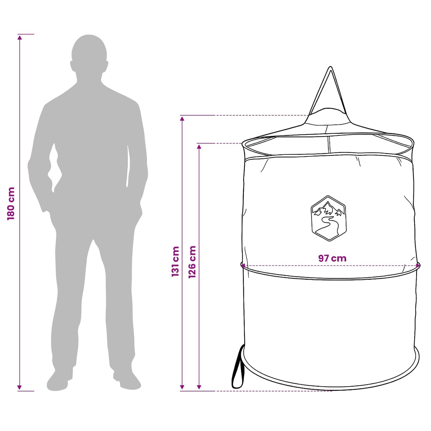 Pop-up Toilet Tent with Hanging Rope 97 x 126 cm Blue