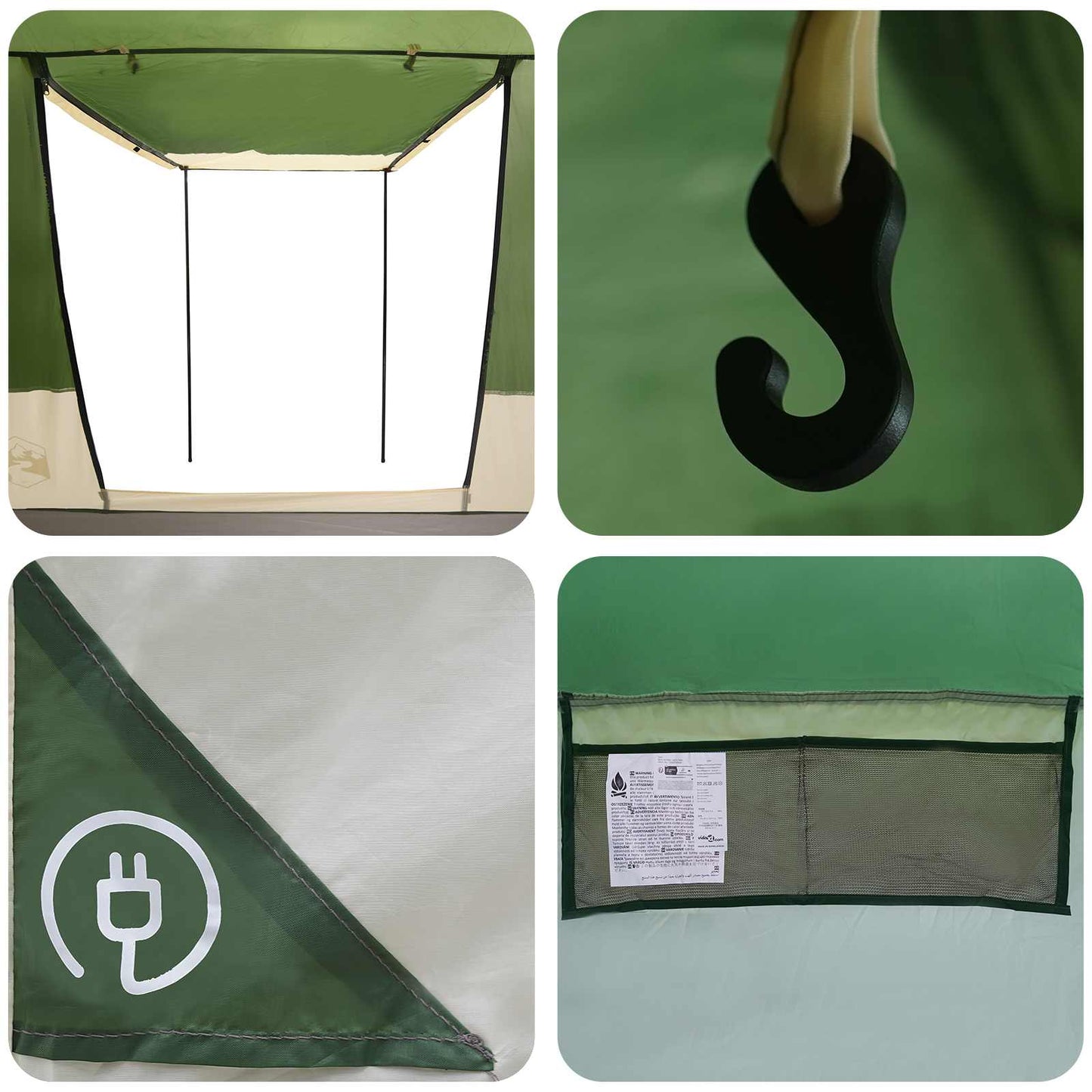 Party Tent Green 10-Person 185T Polyester with PU Coating