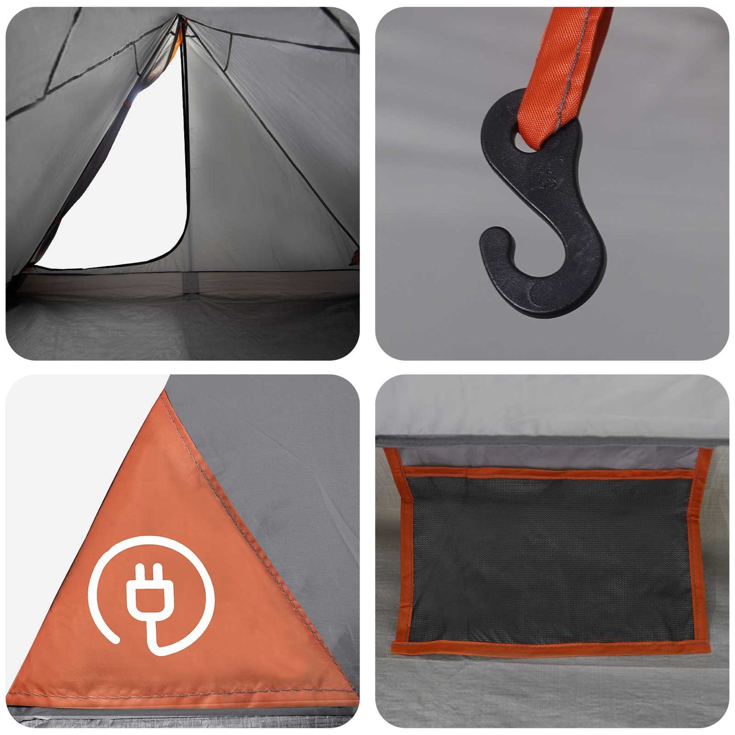 Backpacking Tent Grey and Orange 4-Person