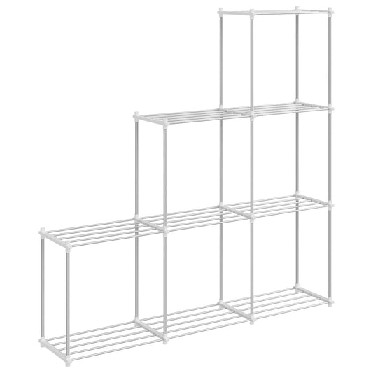 Tubular Shelf with Storage White 129 x 27 x 132 cm Aluminium Tubular Shelf with Storage White 129 x 27 x 132 cm Aluminium