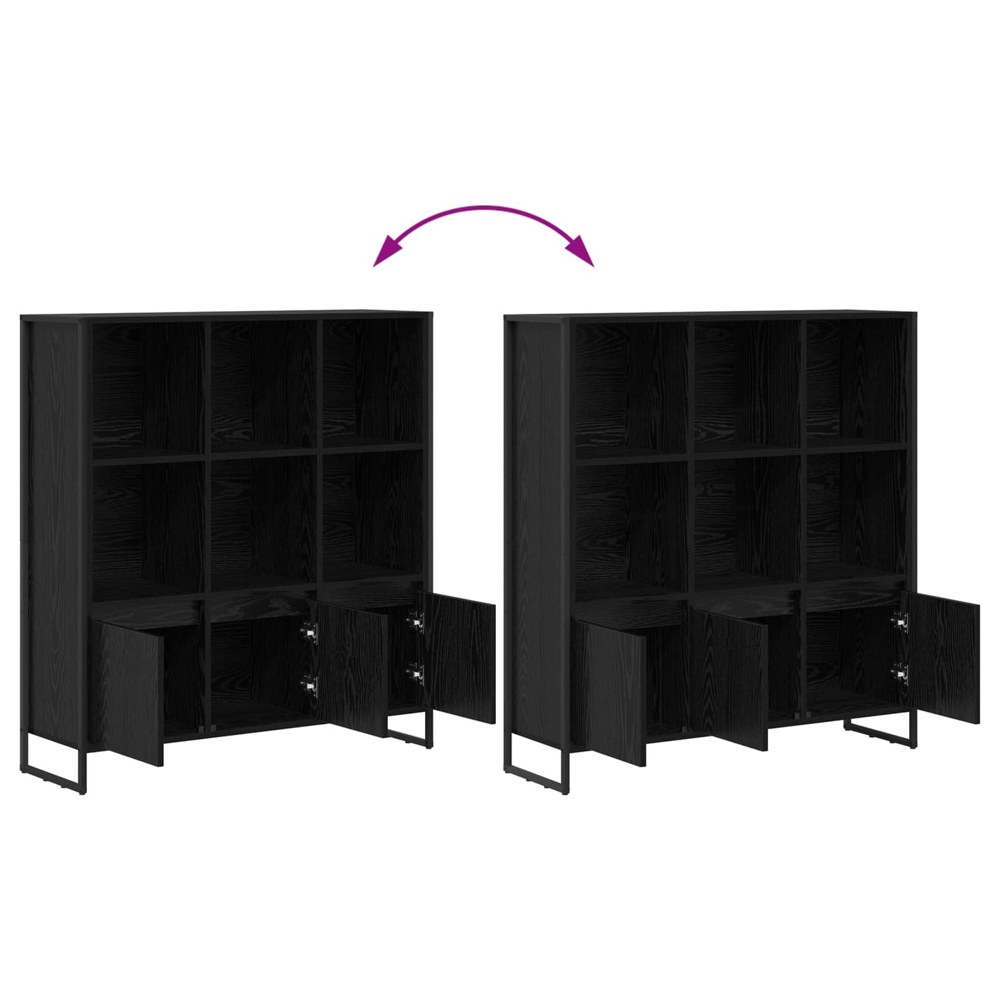 Book Cabinet 2 pcs Black Oak 99.5 x 30 x 108 cm Engineered Wood