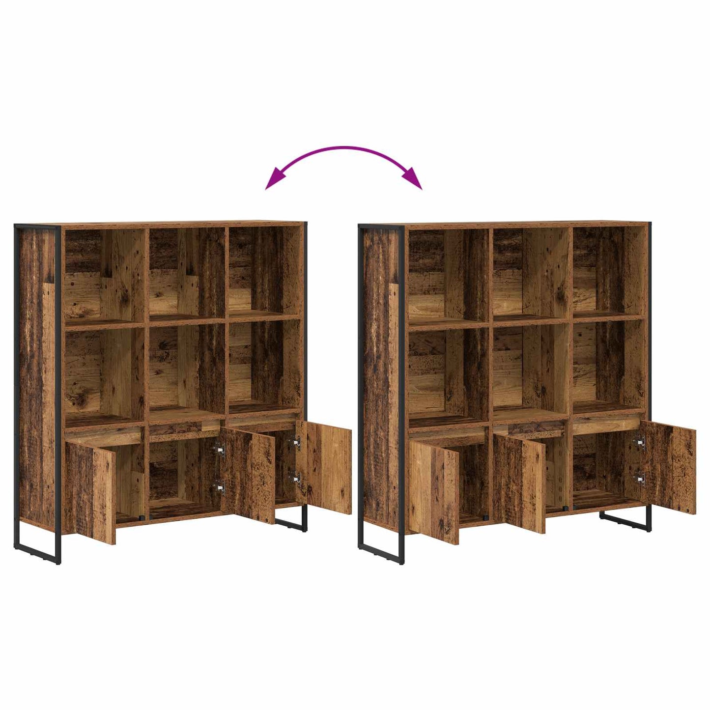 Book Cabinet 2 pcs Old Wood 99.5 x 30 x 108 cm Engineered Wood