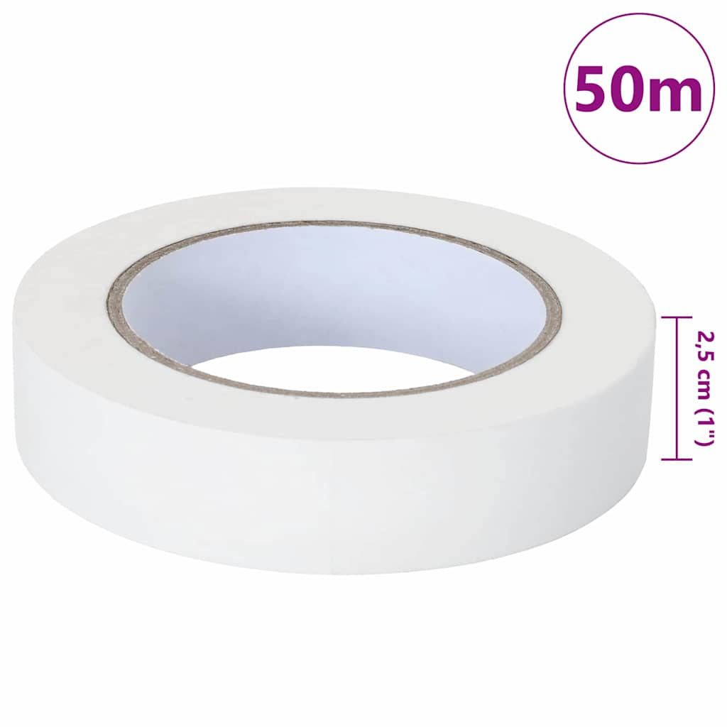 Painter Masking Tapes 50 pcs White 25mm x 50m Paper