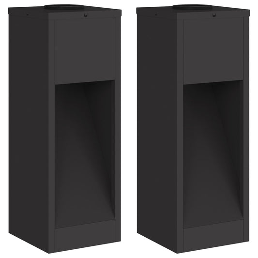 Solar Led Pathway Light 2 pcs Black Cold Rolled Steel Solar Led Pathway Light 2 pcs Black Cold Rolled Steel