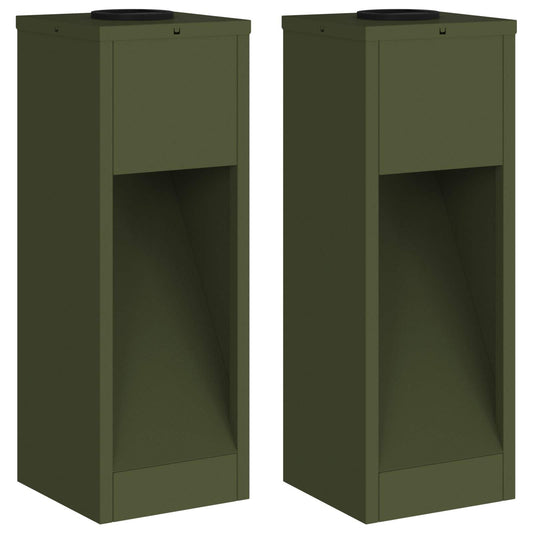 Solar Led Pathway Light 2 pcs Olive Green Cold Rolled Steel Solar Led Pathway Light 2 pcs Olive Green Cold Rolled Steel