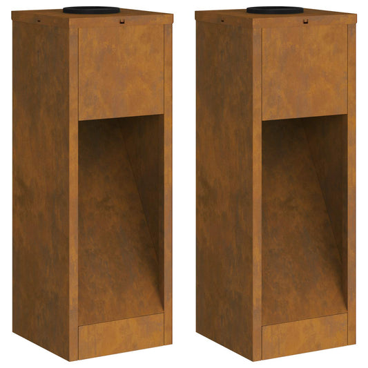 Solar Led Pathway Light 2 pcs Corten Steel Corten Steel Solar Led Pathway Light 2 pcs Corten Steel Corten Steel