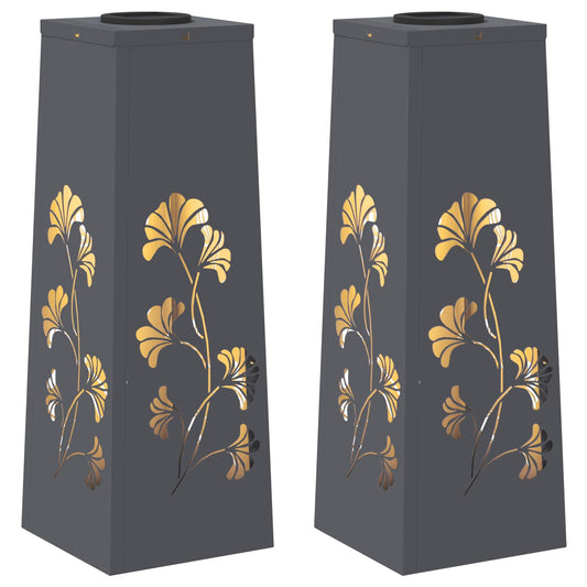 Solar LED Pathway Light 2 pcs Anthracite Cold Rolled Steel Solar LED Pathway Light 2 pcs Anthracite Cold Rolled Steel