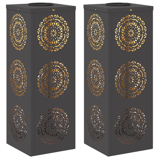 Solar LED Pathway Light 2 pcs Black Cold Rolled Steel Solar LED Pathway Light 2 pcs Black Cold Rolled Steel