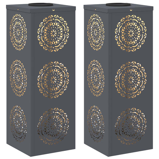 Solar LED Pathway Light 2 pcs Anthracite Cold Rolled Steel Solar LED Pathway Light 2 pcs Anthracite Cold Rolled Steel