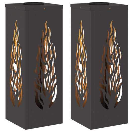 Solar LED Pathway Light 2 pcs Black Cold Rolled Steel Solar LED Pathway Light 2 pcs Black Cold Rolled Steel