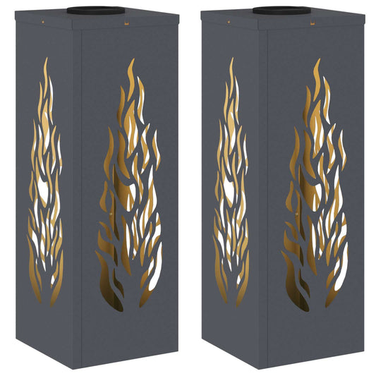 Solar LED Pathway Light 2 pcs Anthracite Cold Rolled Steel Solar LED Pathway Light 2 pcs Anthracite Cold Rolled Steel