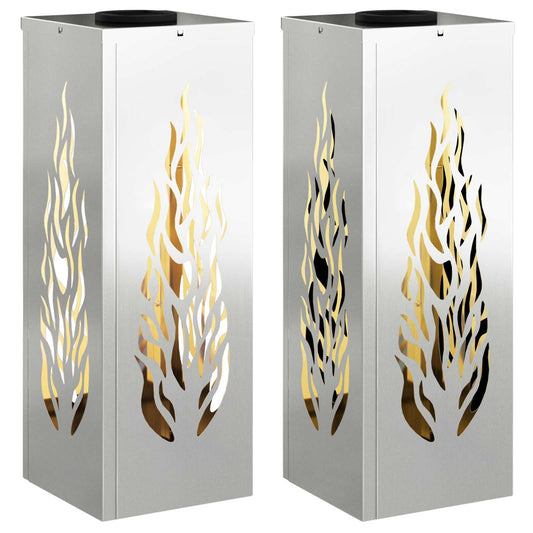 Solar LED Pathway Light 2 pcs Galvanized Galvanized Solar LED Pathway Light 2 pcs Galvanized Galvanized