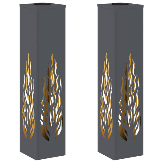 Solar LED Pathway Light 2 pcs Anthracite Cold Rolled Steel Solar LED Pathway Light 2 pcs Anthracite Cold Rolled Steel