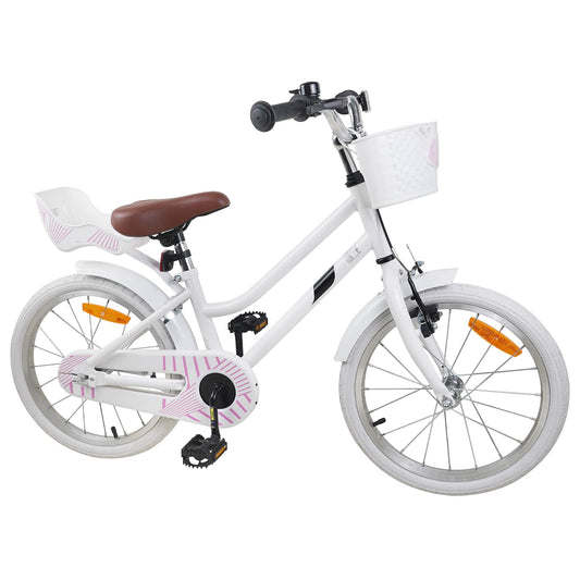Kids Bike 18 Inches for 5-7 Years Old White Kids Bike 18 Inches for 5-7 Years Old White