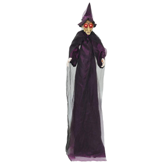 Hanging Halloween Talking Witch Purple 216 x 125 cm Polyester Hanging Halloween Talking Witch Purple 216 x 125 cm Polyester