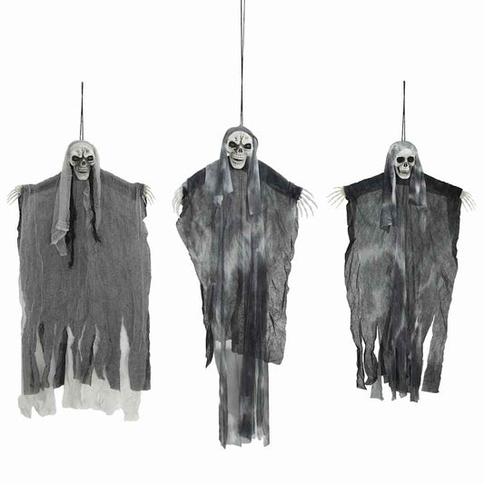 Halloween Hanging Ghost 3 pcs Black 66 x 110 cm Polyester Halloween Hanging Ghost 3 pcs Black 66 x 110 cm Polyester