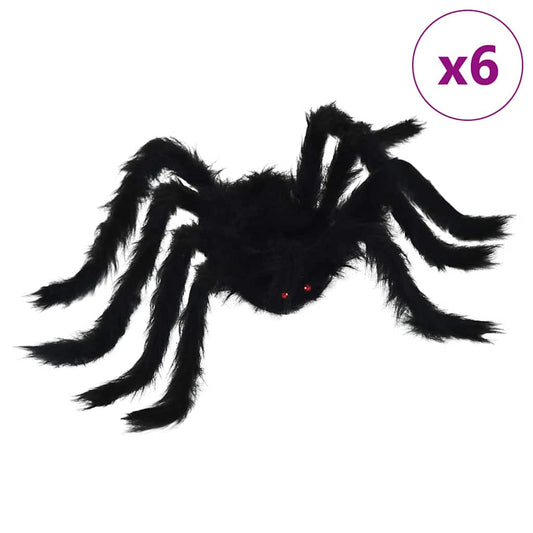 Halloween Spider Decoration 6 pcs Black 75 cm Polyester Halloween Spider Decoration 6 pcs Black 75 cm Polyester