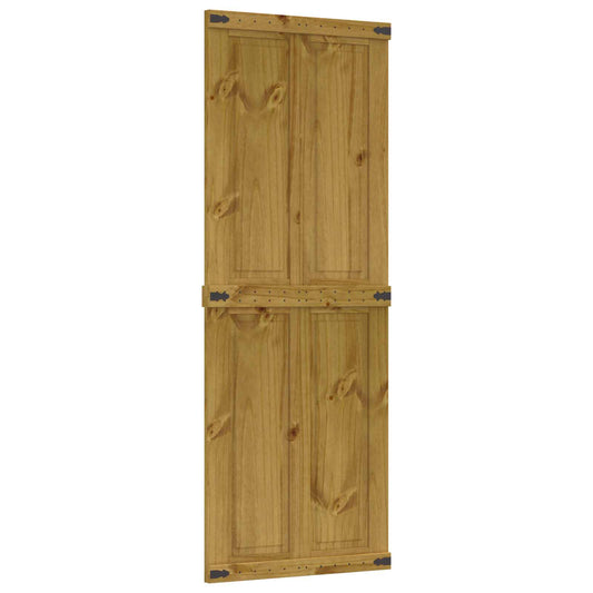 Barn Door CORONA 80 x 210 cm Solid Pine Wood Honey Brown Barn Door CORONA 80 x 210 cm Solid Pine Wood Honey Brown