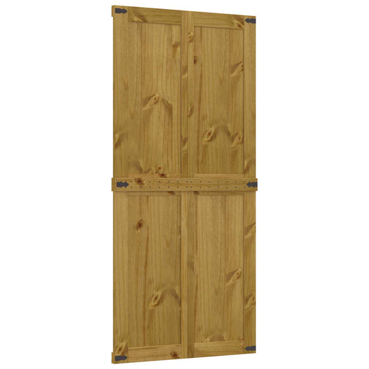 Barn Door CORONA 90 x 210 cm Solid Pine Wood Honey Brown Barn Door CORONA 90 x 210 cm Solid Pine Wood Honey Brown
