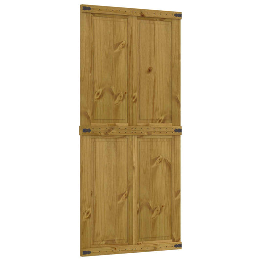 Barn Door CORONA 100 x 210 cm Solid Pine Wood Honey Brown Barn Door CORONA 100 x 210 cm Solid Pine Wood Honey Brown