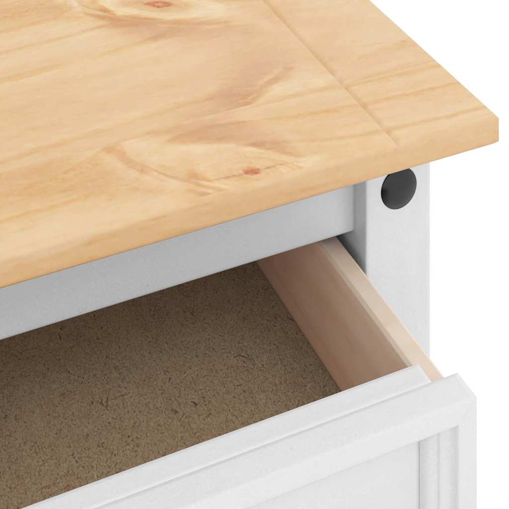 End Table Corona White 50 x 50 x50 cm Solid Pine Wood