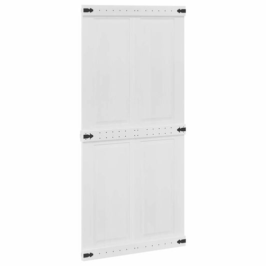 Barn Door CORONA 100 x 210 cm Solid Pine Wood White Barn Door CORONA 100 x 210 cm Solid Pine Wood White