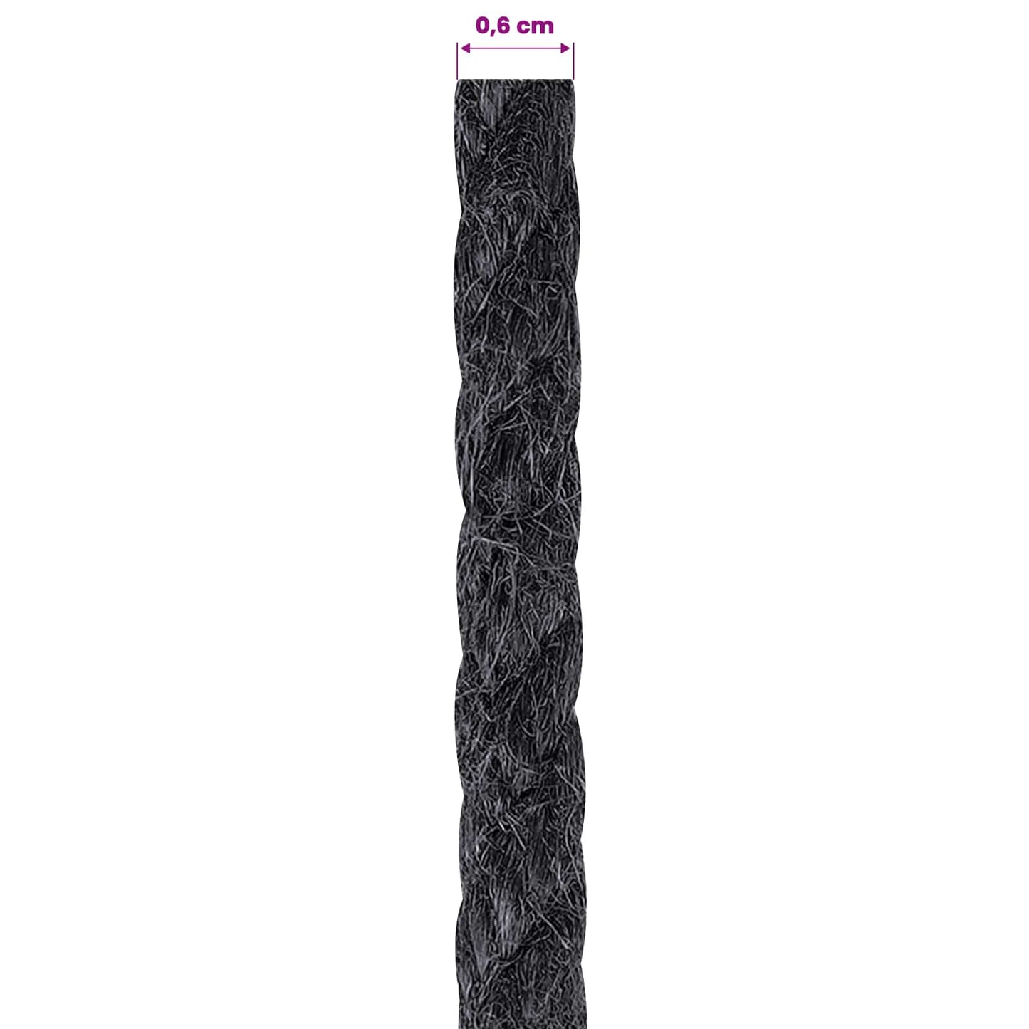 Jute Rope 6 Black 100% Tossa jute