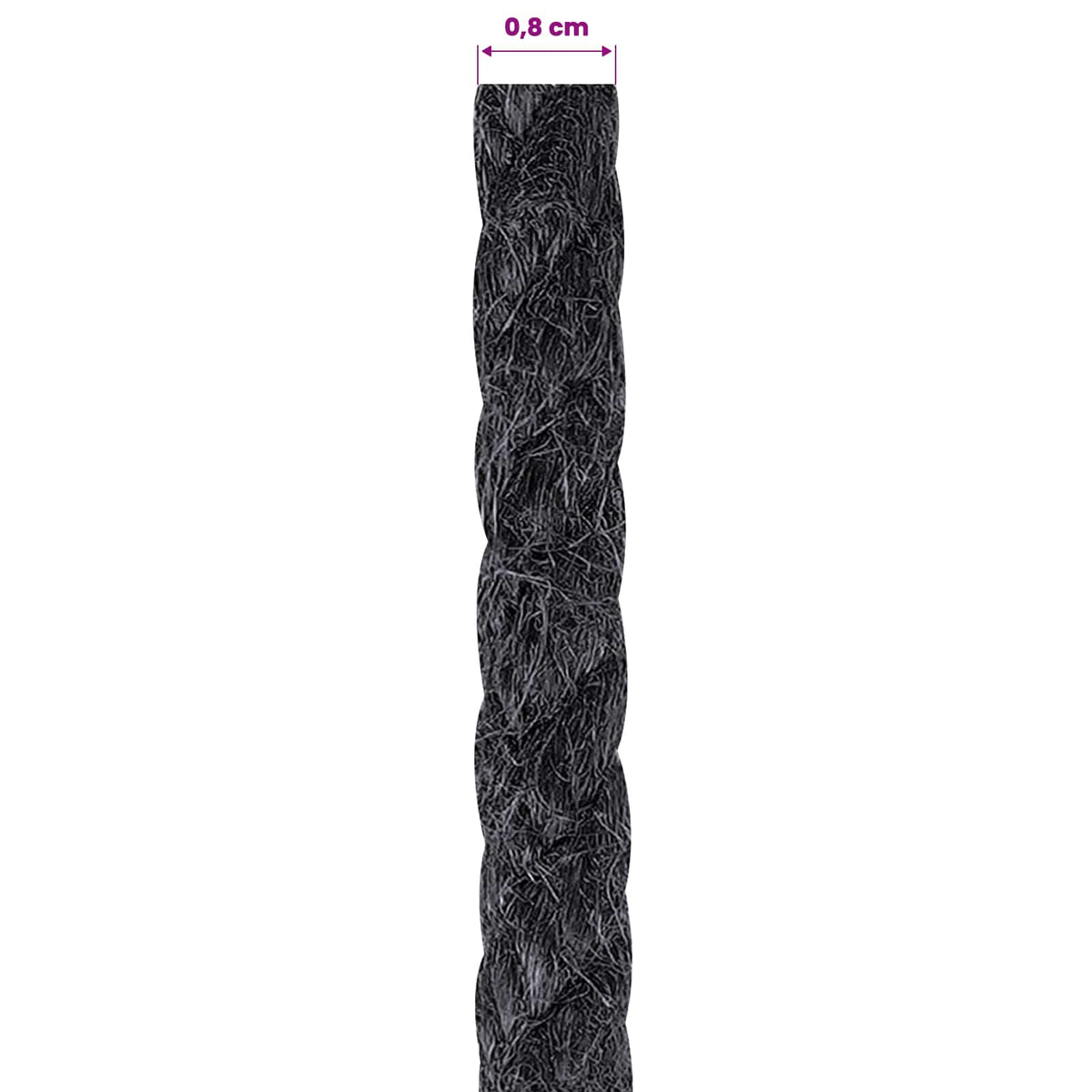 Jute Rope 8 mm Black 100% Tossa jute